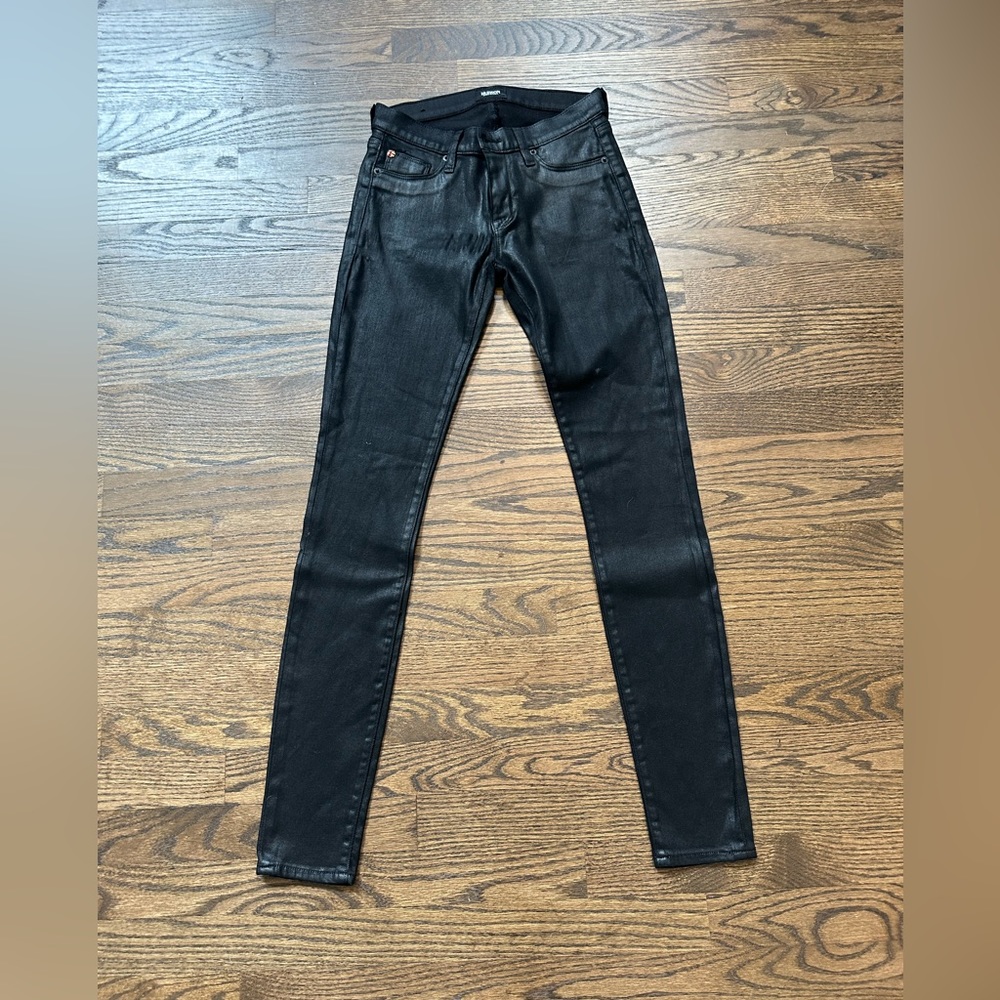Hudson skinny jeans Black coated sz 26